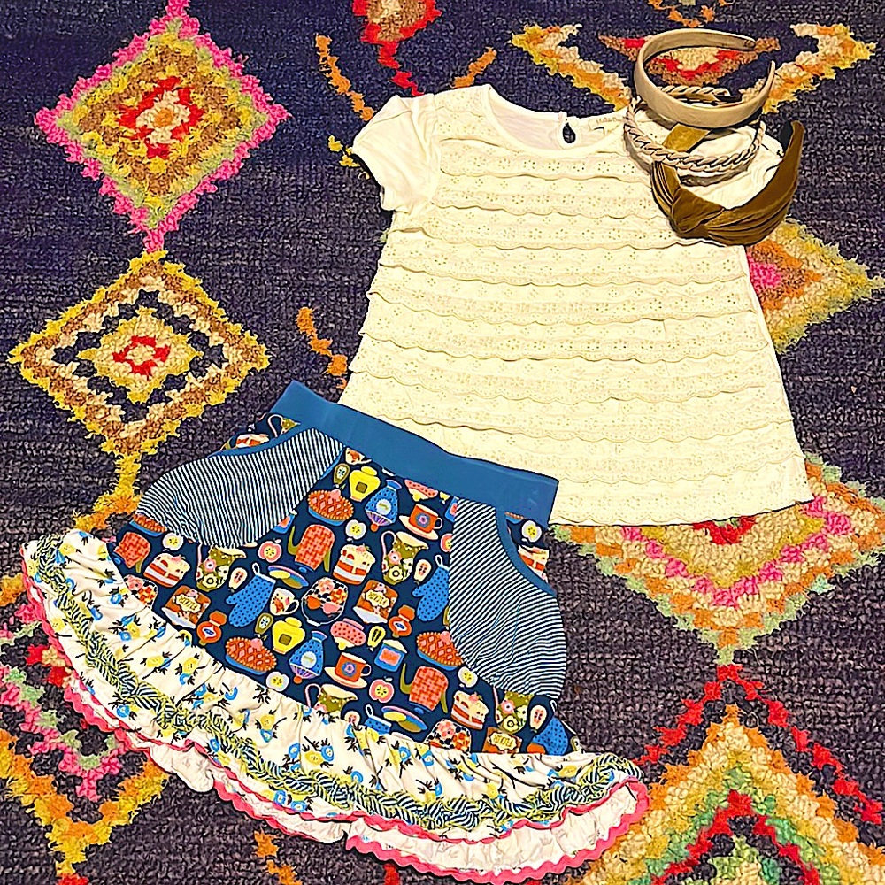 🐥Matilda Jane Skirt & Top Set-Size 8 💐🐣